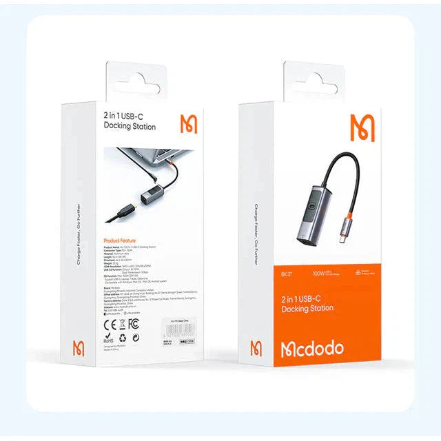 Mcdodo 2 in 1 100W PD USB-C + 8K HDMI HUB