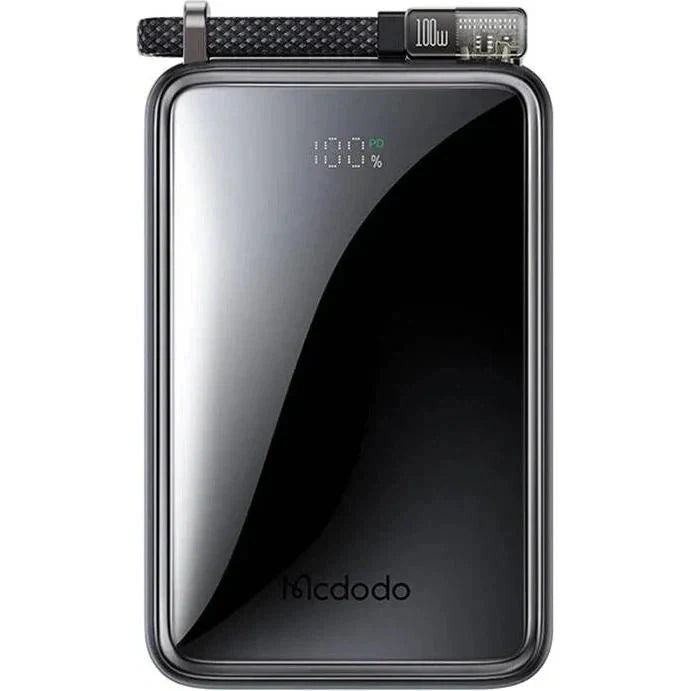 Mcdodo 25000mAh Power Bank with Built-in Cable, 100W Fast Charging & Digital Display