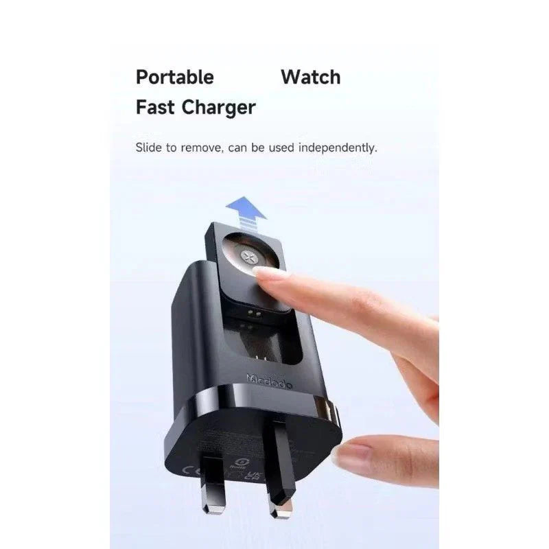 Mcdodo 30W 2-in-1 UK Travel Charger 3Pin USB A + USB C + Watch Charger