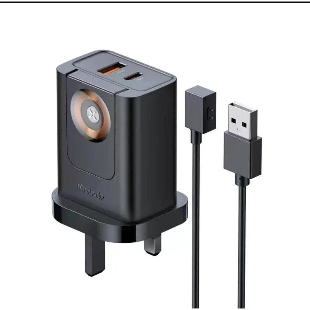 Mcdodo 30W 2-in-1 UK Travel Charger 3Pin USB A + USB C + Watch Charger