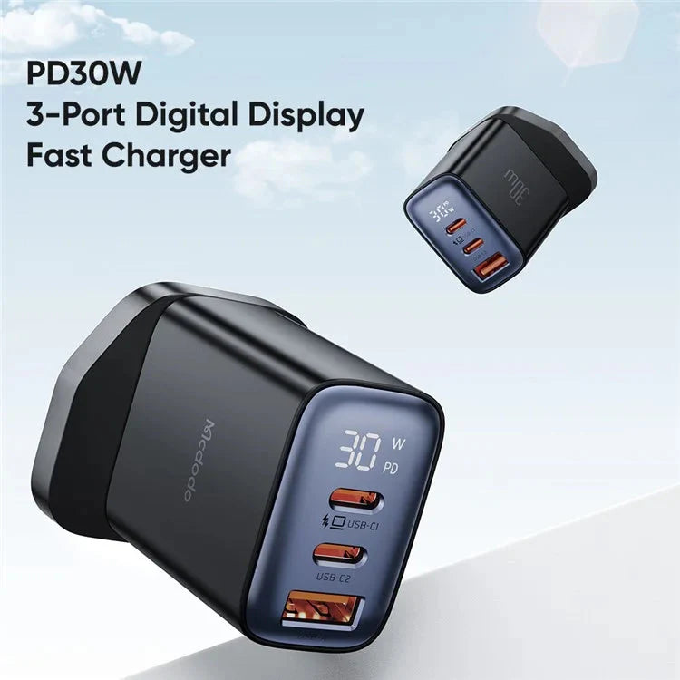 Mcdodo 30W 3-Port Digital Display Fast Charger
