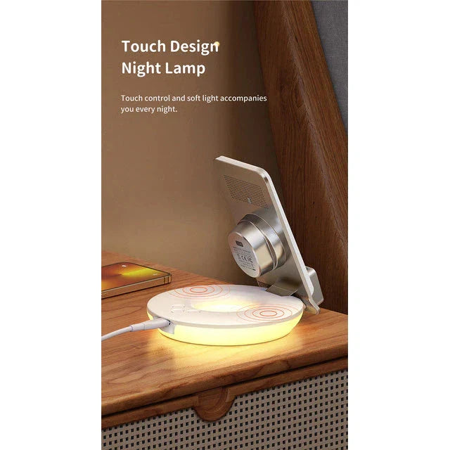 Mcdodo 4-in-1 Desktop Wireless Charger with Alarm & Night Lamp