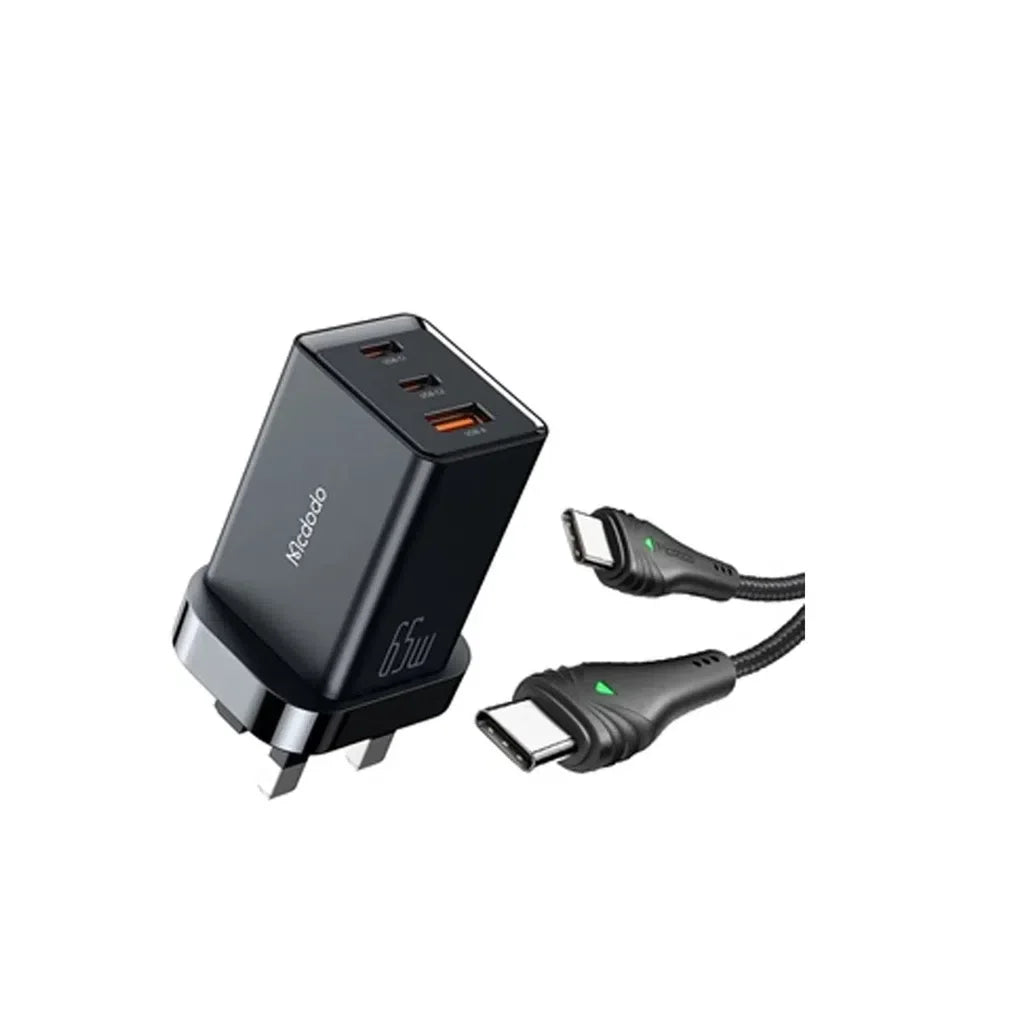 Mcdodo CH-1552 GaN 5 Mini Fast Charger With Cable – 65W / Type-C / Black