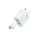Mcdodo CH-572 Dual USB Charger (UK) + Lightning Data Cable / Travel Set
