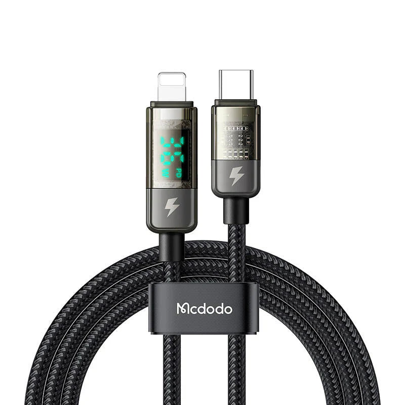 Mcdodo USB-C to Lightning Cable – 36W, 1.2M, Auto Power-Off - Black