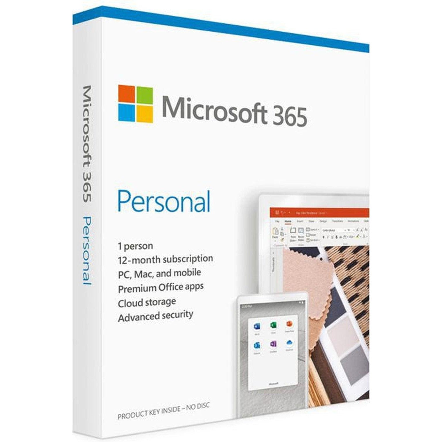 Microsoft Office 365 Personal - 1 Person License 1 Year Subscription 32 & 64-Bit Medialess
