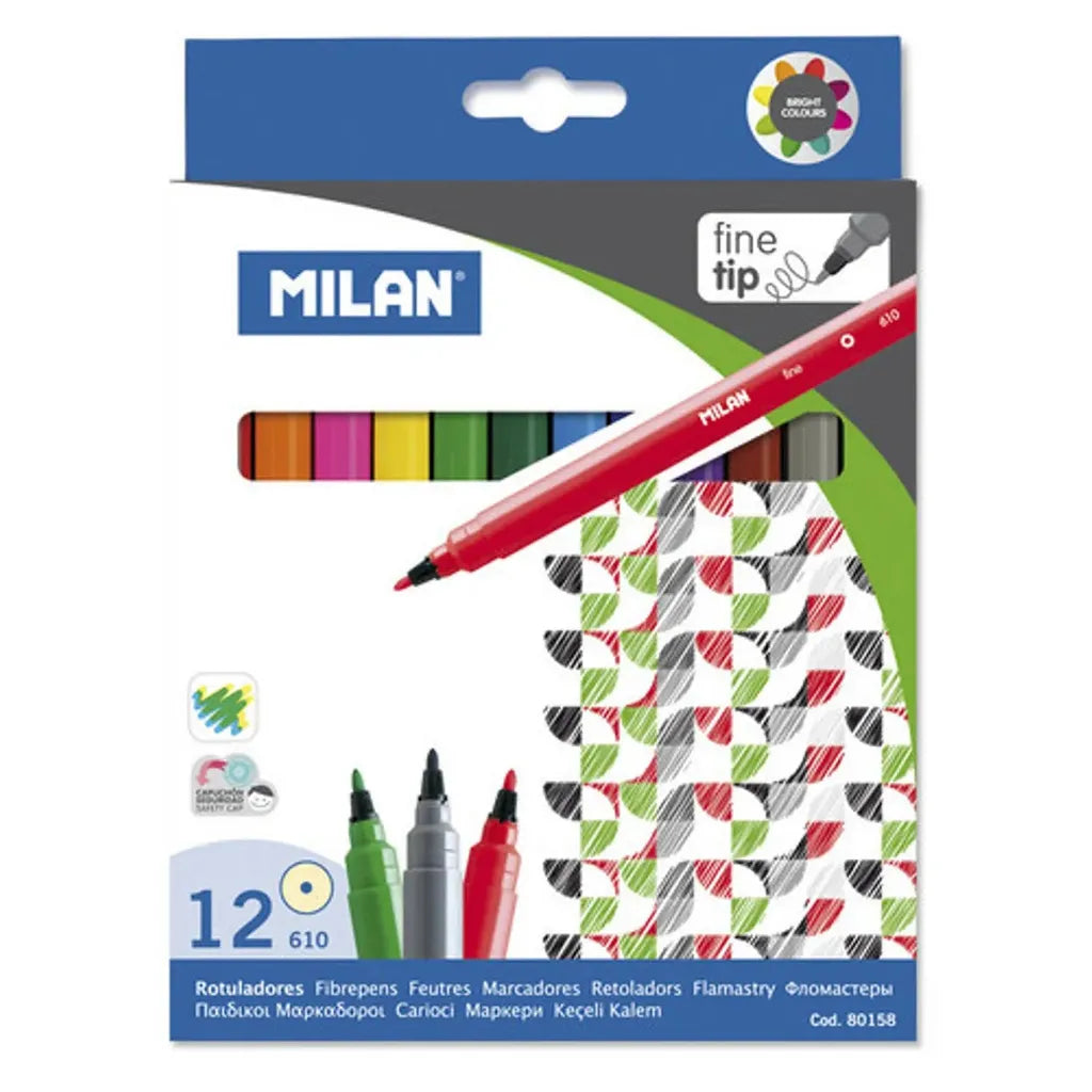 Milan 12 Fine Tip Color