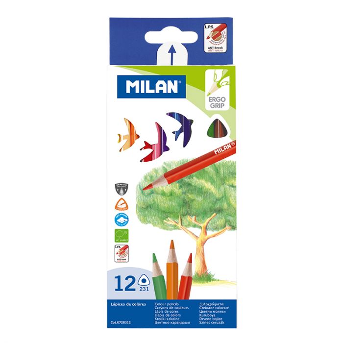 Milan Box of 12 Colour Pencils 0728312