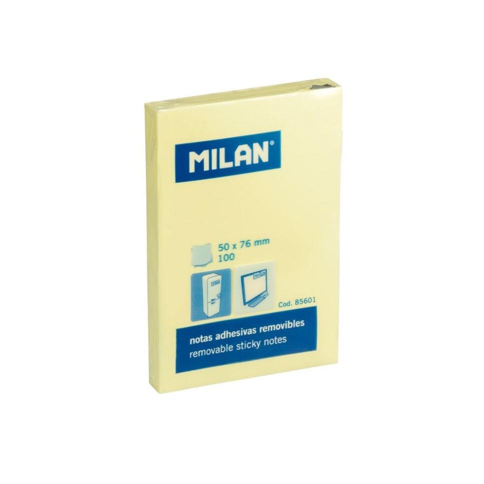 Milan Removable Adhesive Notes Yellow 2"X3"
