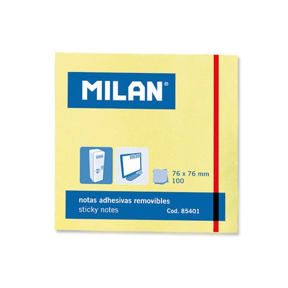 Milan Removable Adhesive Notes Yellow 3"X3"