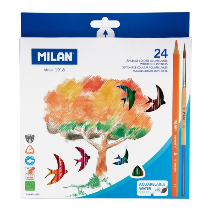 Milan Set of 24 Triangular Colour Pencils 0742324