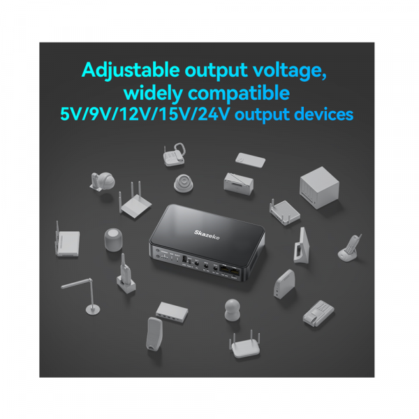 Mini UPS 20000mAh Uninterruptible Backup Battery with 9 12 15 24v DC PoE Output Networking for WiFi Router