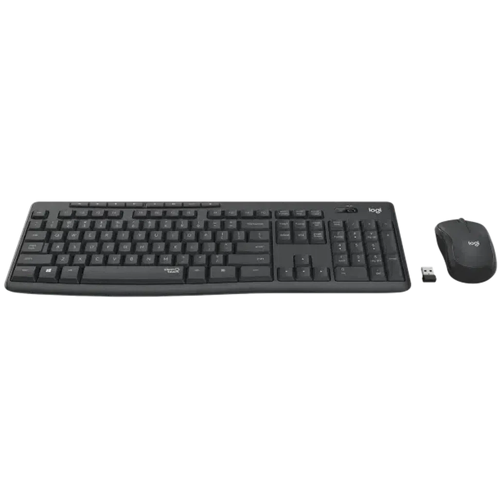 Logitech MK295 Silent Wireless Combo - 2.40GHz / Up to 10m / USB Wireless Receiver / Arb/Eng / Black - Keyboard & Mouse Combo