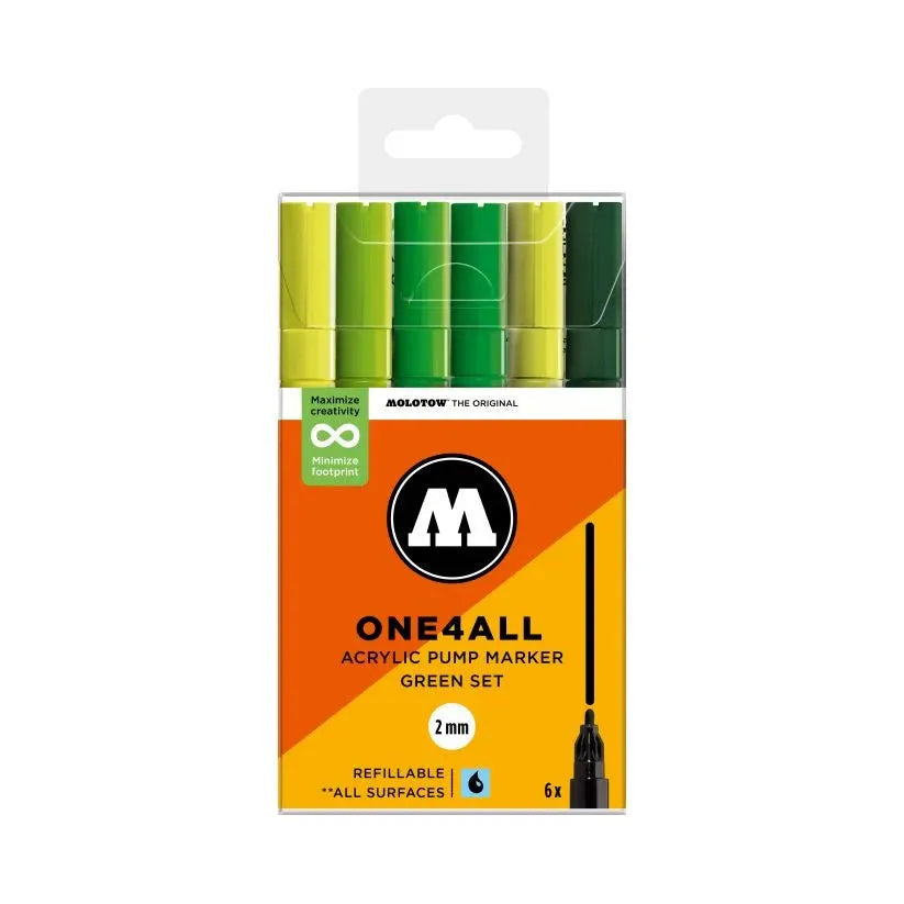 Molotow Acrylic marker One4All 127HS Green Set