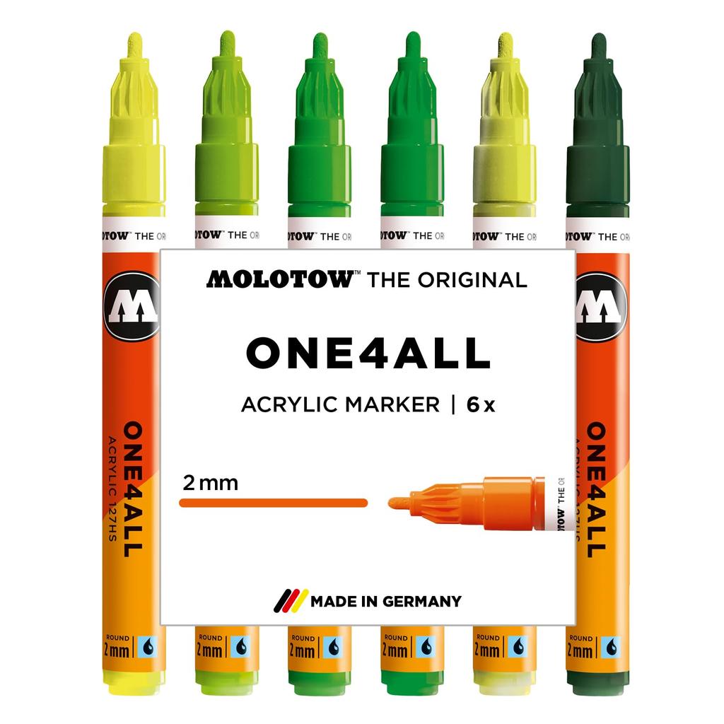 Molotow Acrylic marker One4All 127HS Green Set