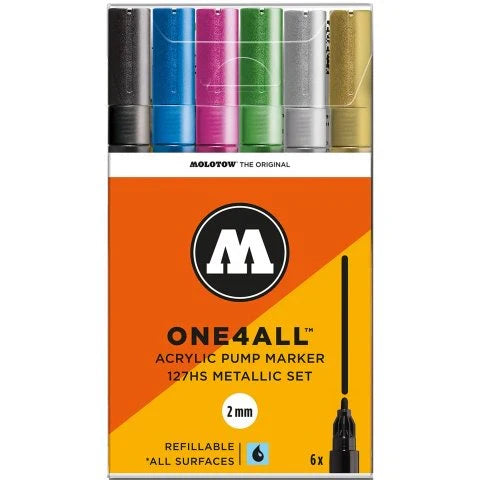 Molotow ONE4ALL 127HS Metallic Set (6 per Box)