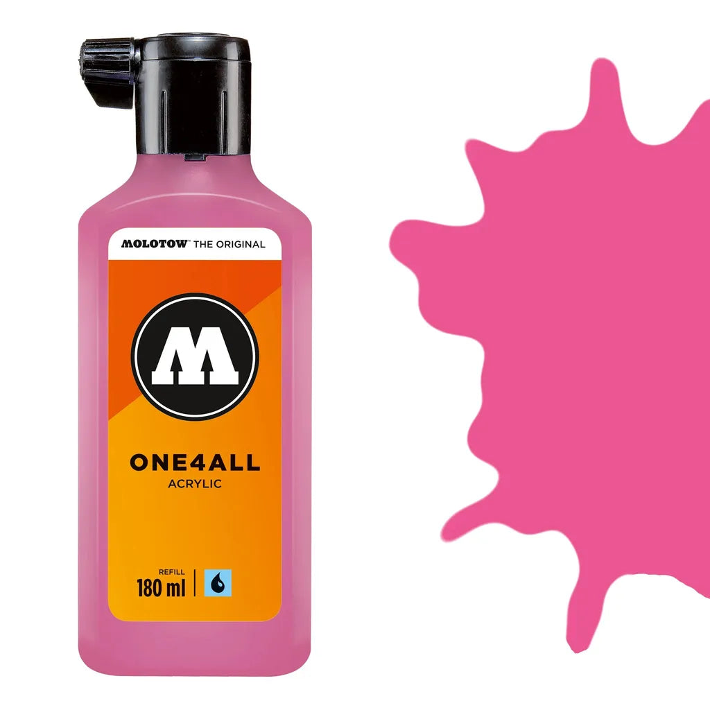 Molotow One 4 All Acrylic Paint Refill 180ml- Neon Pink