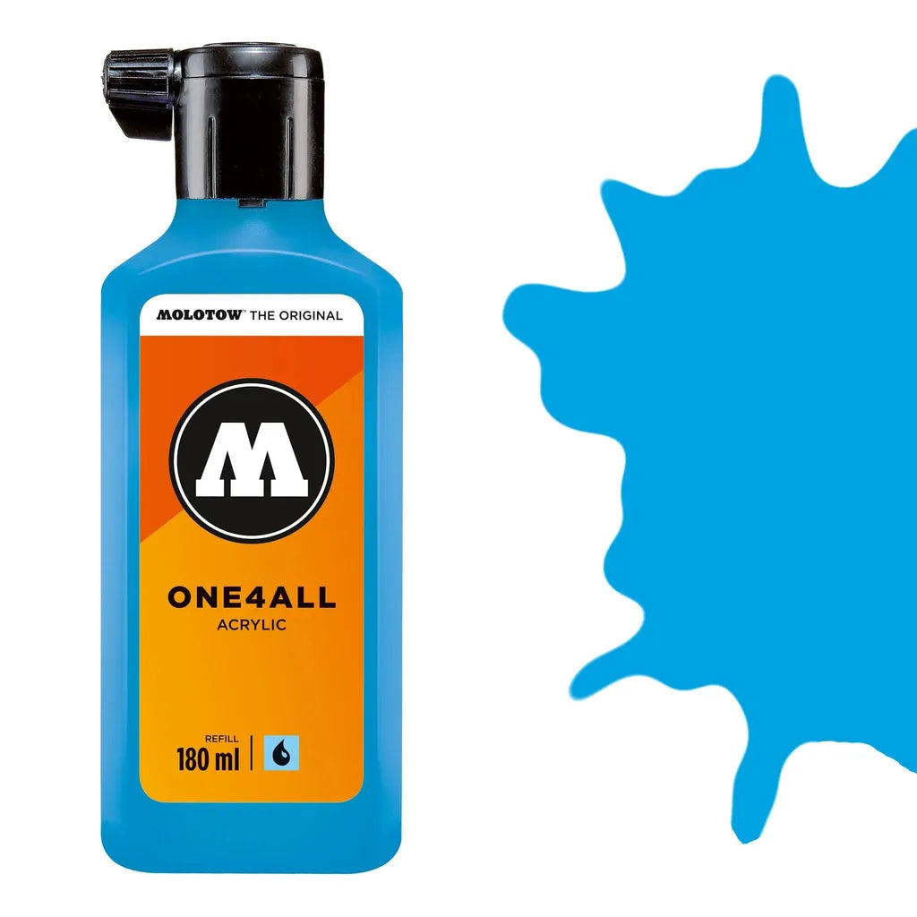 Molotow One 4 All Acrylic Paint Refill 180ml- Shock Blue Middle