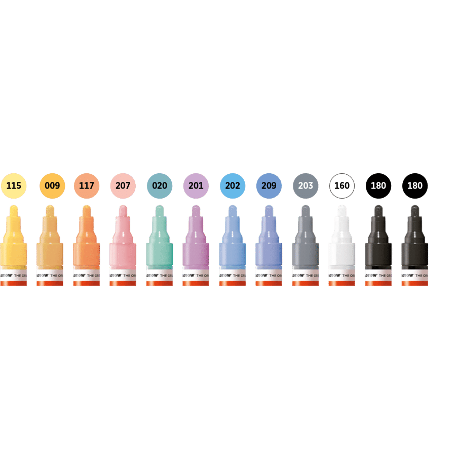 Molotow- One4all Acrylic Marker- 4mm- Pastel Kit X 12 (200.165)