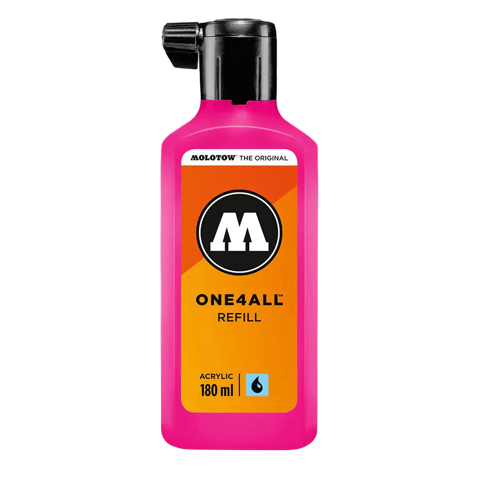 Molotow One 4 All Acrylic Paint Refill 180ml - Neon Pink Fluorescent