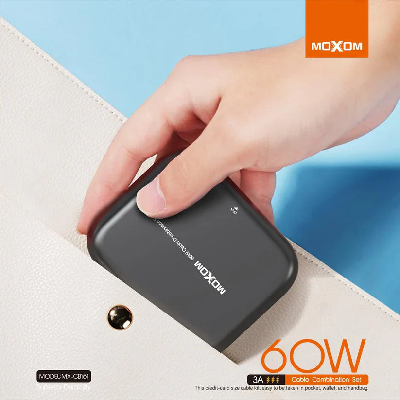 Moxom Superior Durability Cable Multiple 3A 60W PD Type C Micro Iphone USB Combination Set Adapter