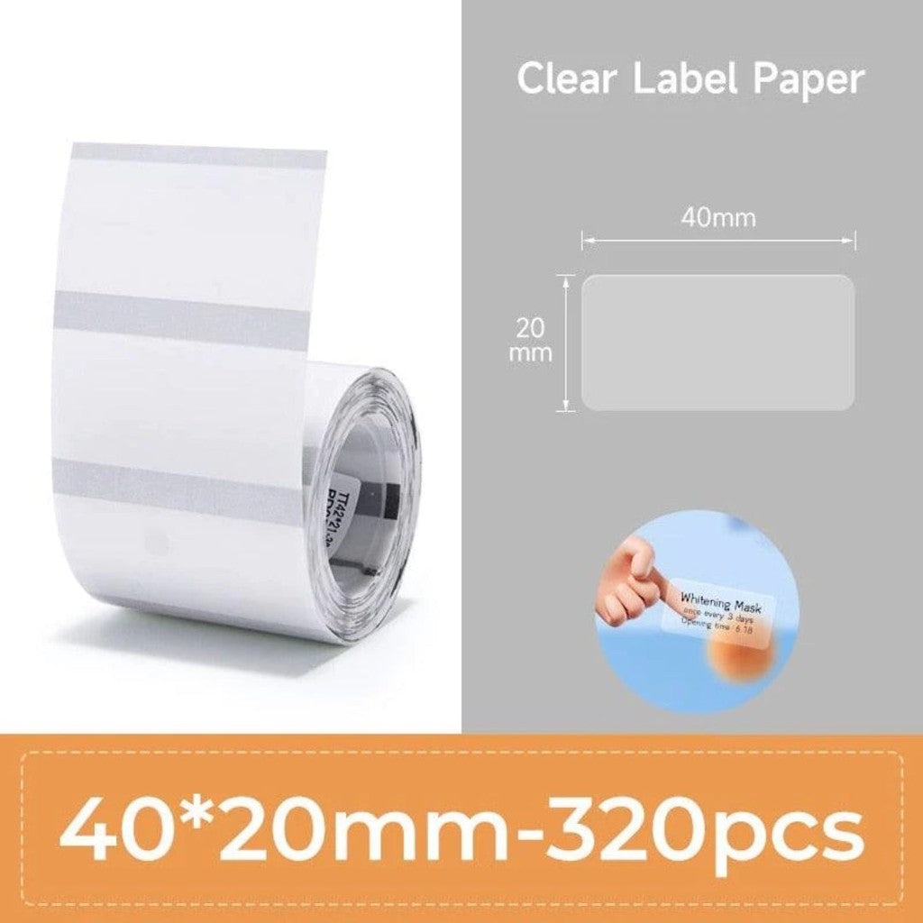 NIIMBOT B21, B1, B3S Clear Transparent labels 40x20mm-320pcs