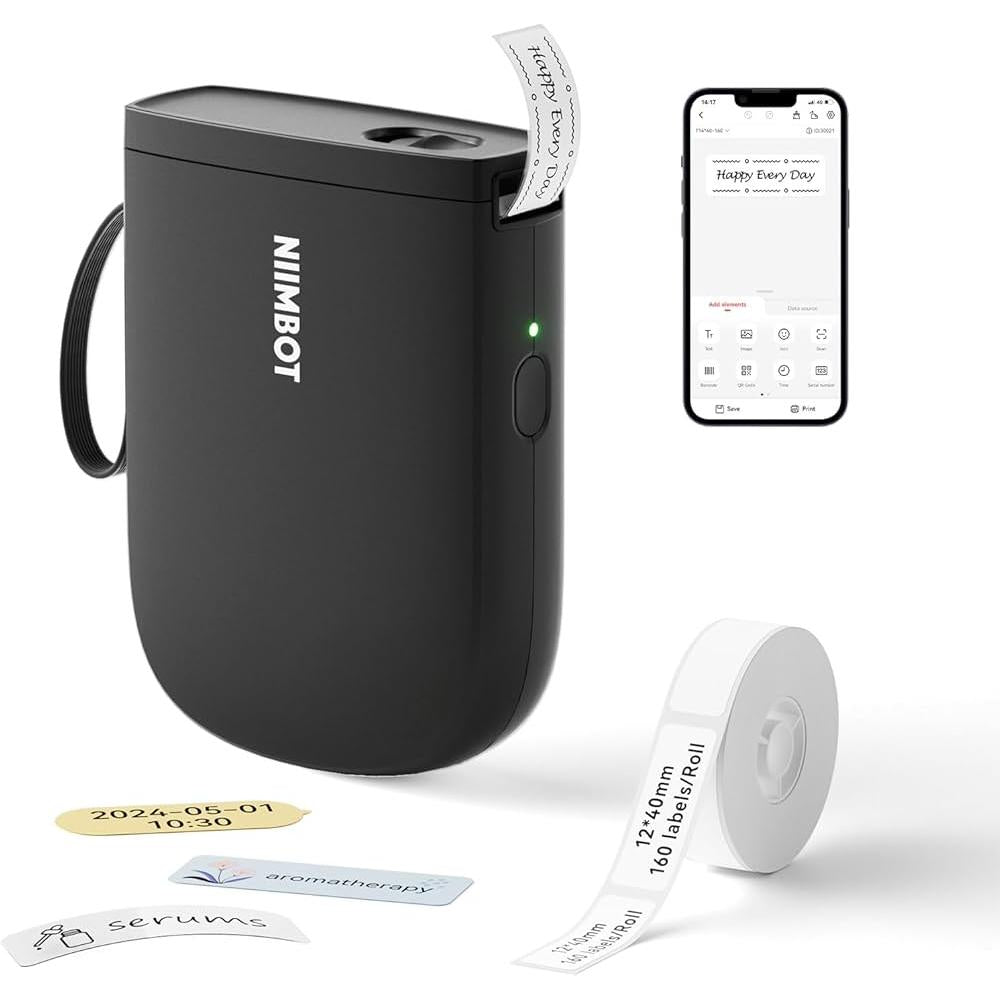 NIIMBOT D11H Mini Thermal Label Printer Black