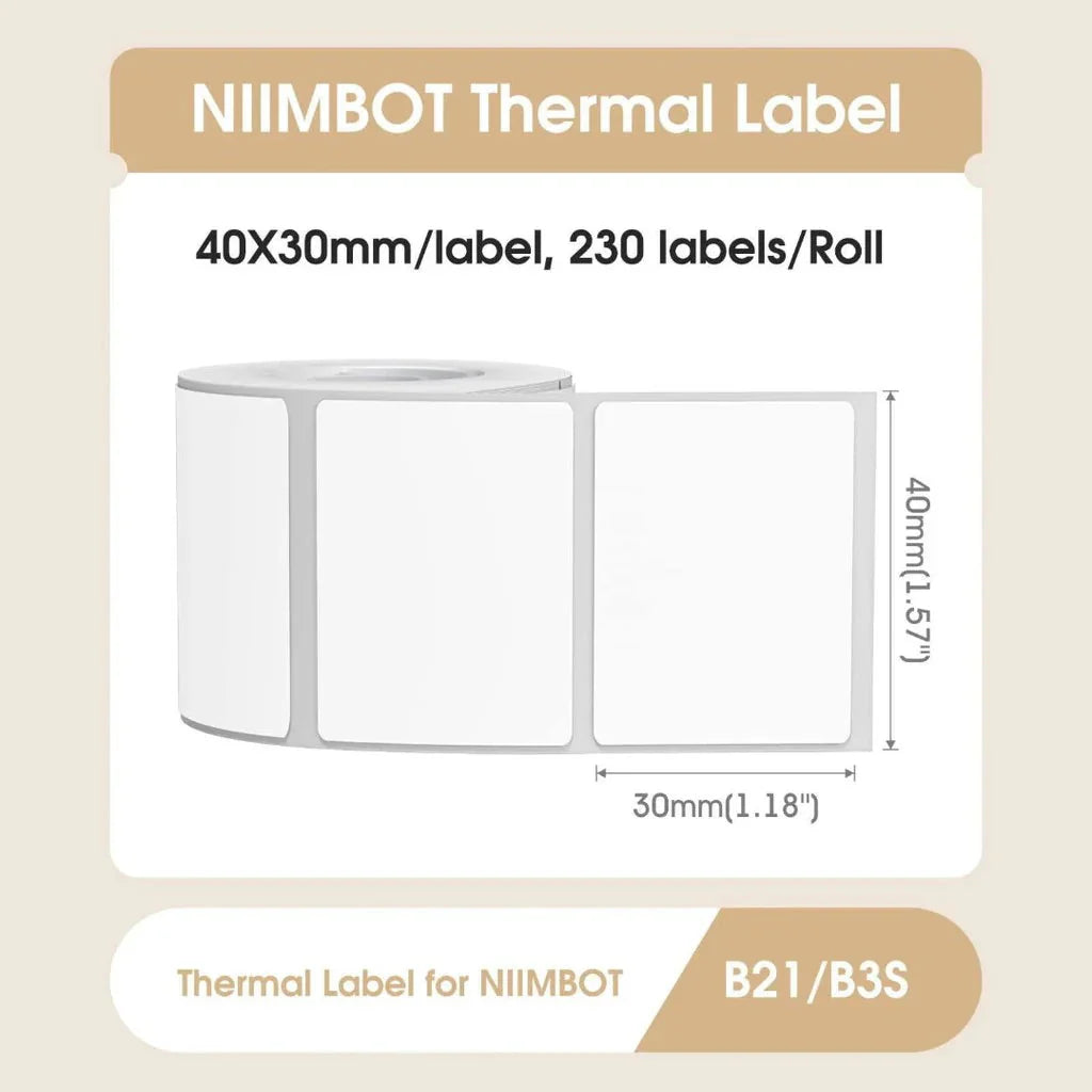 NIIMBOT White Label for B21, B1, B3S 40x30mm-230pcs