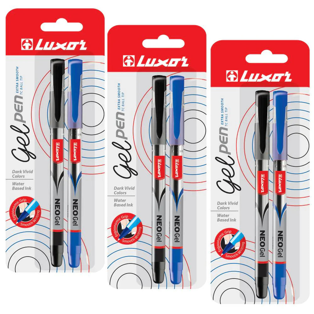 Luxor- Neo Gel - 2 Assorted Colors (Black & Blue) - Set Of 3 Packets