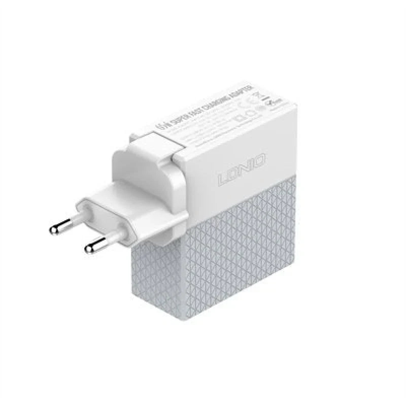 LDNIO A2620C Fast Wall Charger - 65W / USB-A / Type-C / White