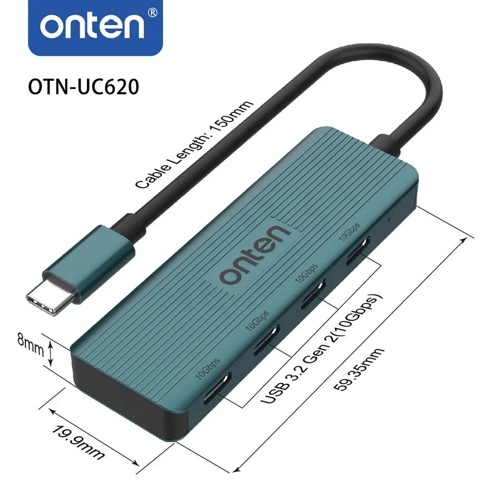 ONTEN Original OTN-UC620 USB-C 3.2 Gen 2 4-Port 10G Hub
