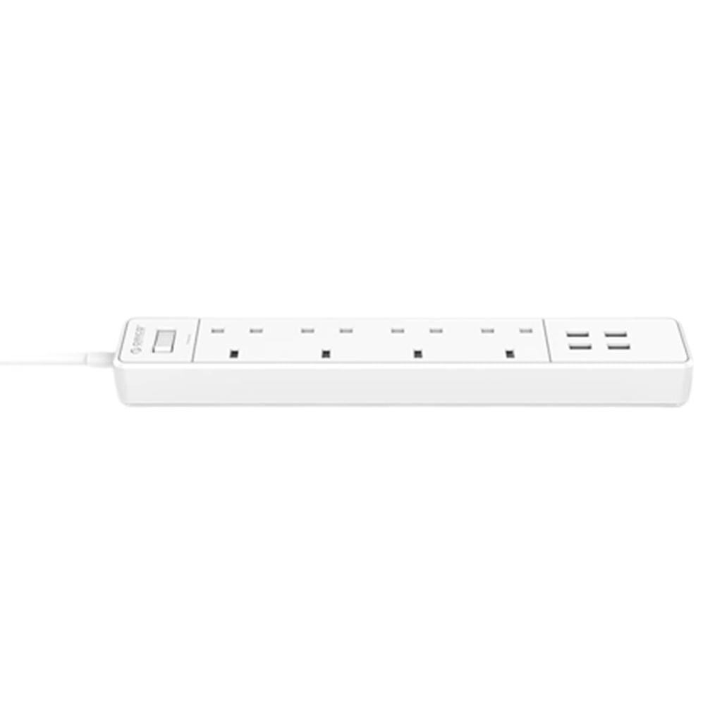 ORICO 4 Port Power Extension With 4 USB Charging Port - White