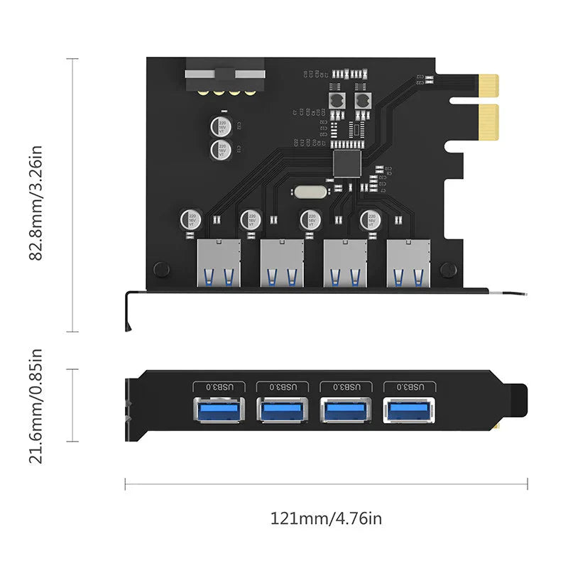 ORICO 4 Port USB 3.0 PCI-E Expansion Card