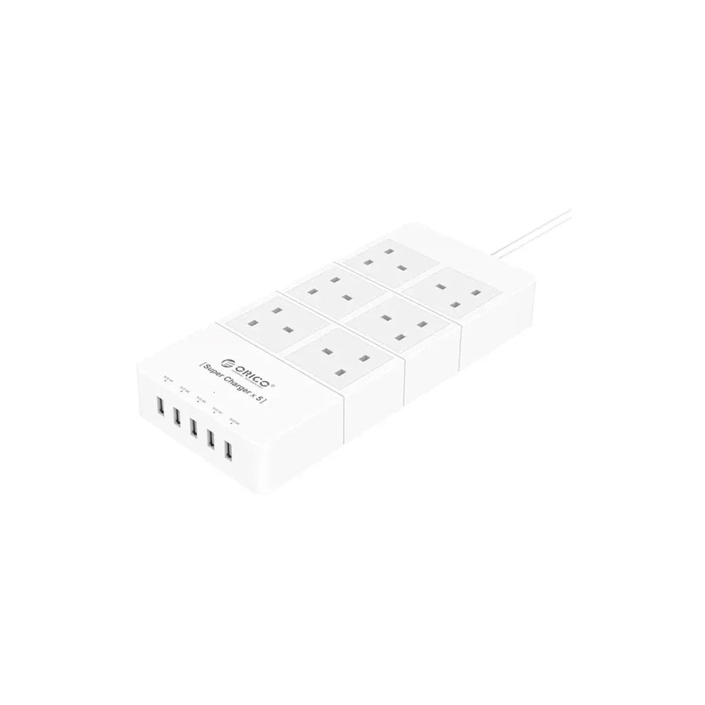 ORICO 6 Ac Outlet Surge Protector With 5 USB Charging Port - White