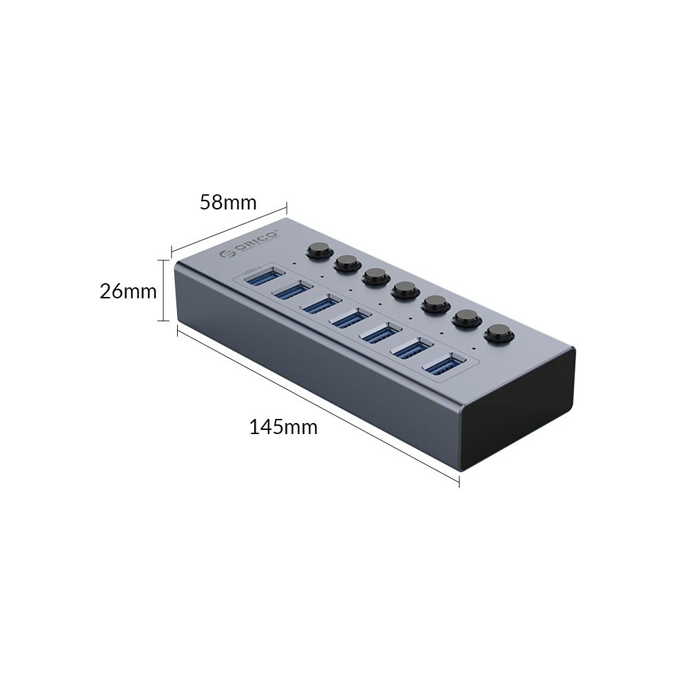 ORICO BT2U3 7-Port USB 3.0 Hub with Individual Switches Powered