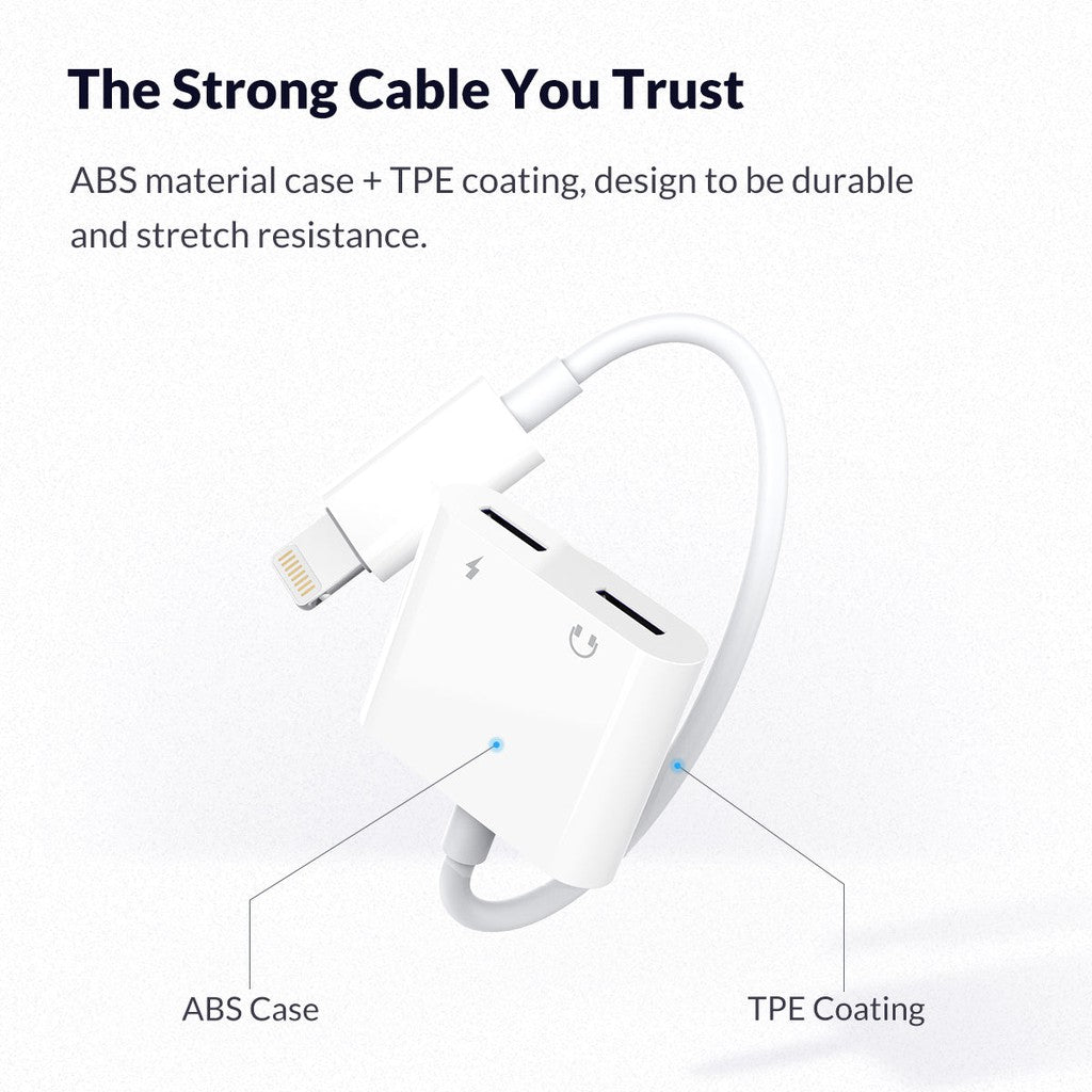 ORICO Charging & Audio Adapter for Phone - White