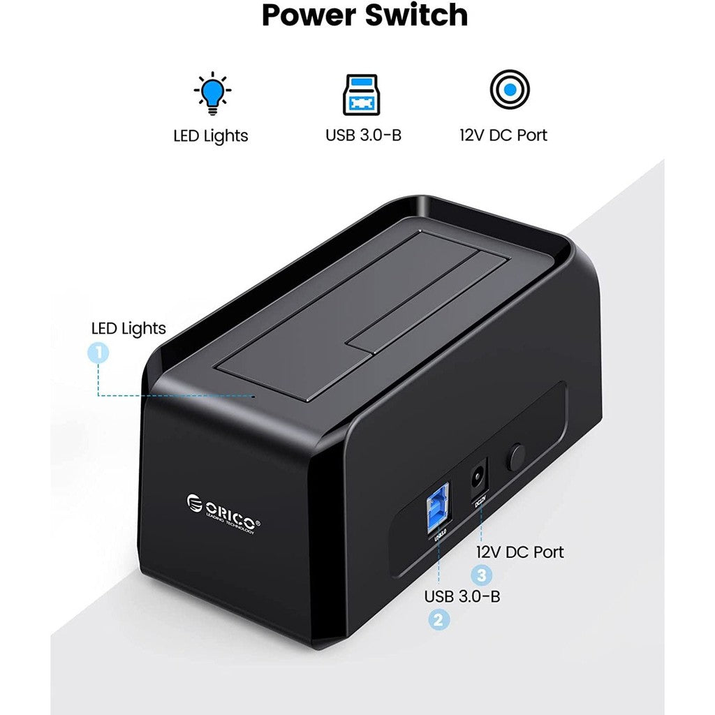 ORICO Dock 2.5/3.5” HDD & SSD Hard Drive Max. Support 18TB [9818U3] ORICO-9818U3-UK0BK-BP
