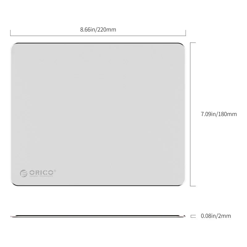 ORICO Mini Aluminum Alloy Mouse Pad - Silver