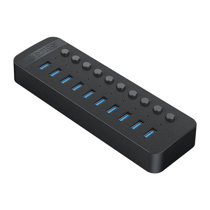 ORICO Multi-Port Hub With Individual Switches - 10-Ports / Black