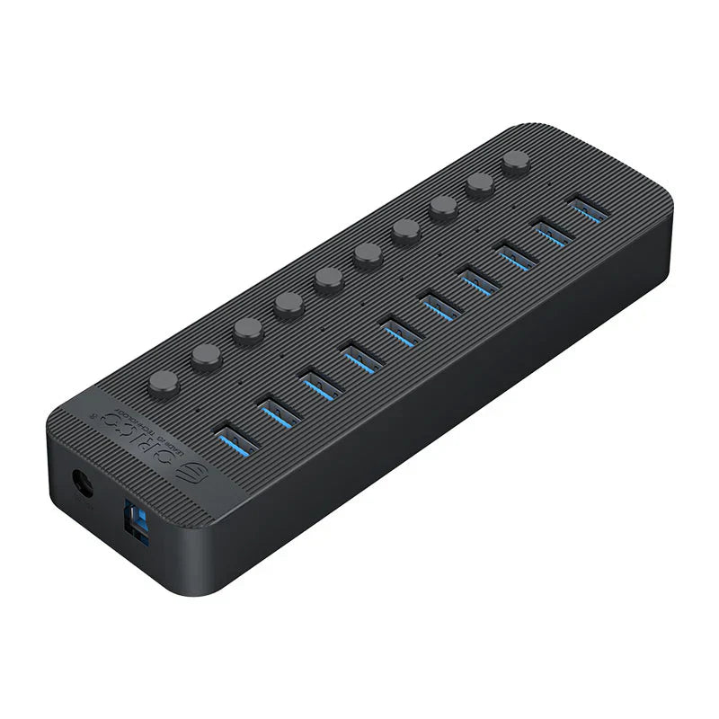 ORICO Multi-Port Hub With Individual Switches - 10-Ports / Black