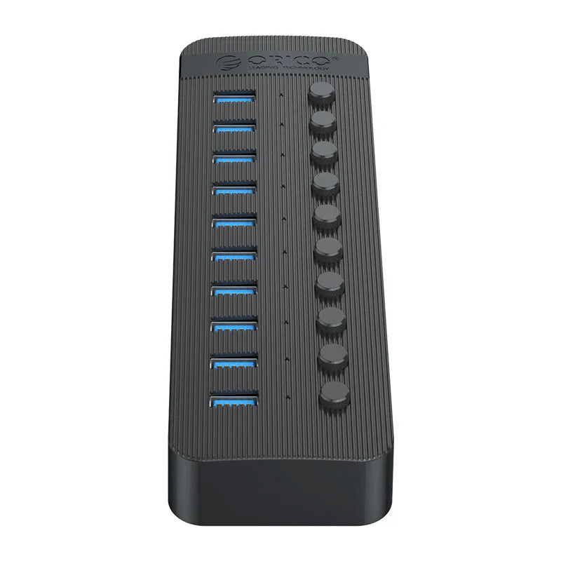 ORICO Multi-Port Hub With Individual Switches - 10-Ports / Black