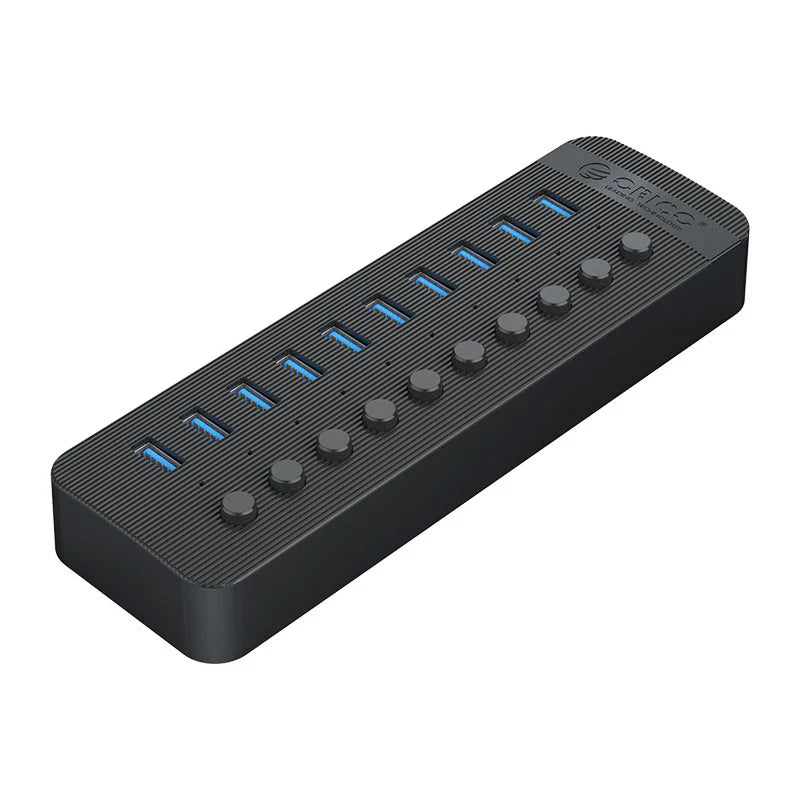 ORICO Multi-Port Hub With Individual Switches - 10-Ports / Black