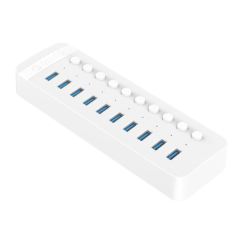 ORICO Multi-Port Hub With Individual Switches - 10-Ports / White