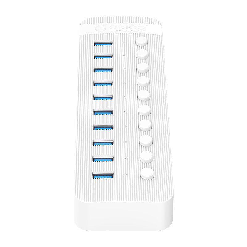 ORICO Multi-Port Hub With Individual Switches - 10-Ports / White