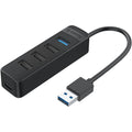 ORICO TWU32-4A-BK-EP USB 3.0 Hub + 3 x USB 2.0 5Gbps Cable 15 cm, 4A, Black