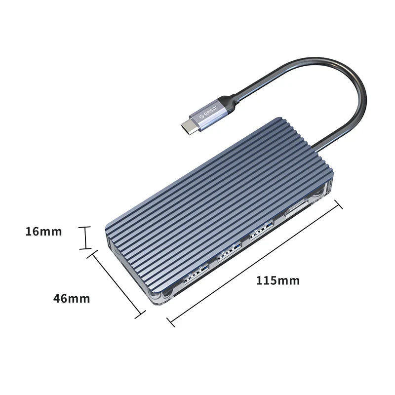 ORICO Type-C 6-in-1 Transparent Hub