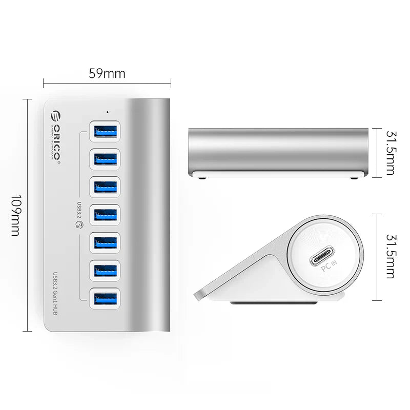 ORICO USB HUB - USB3.2 Gen1 7-Port / 10Gbps