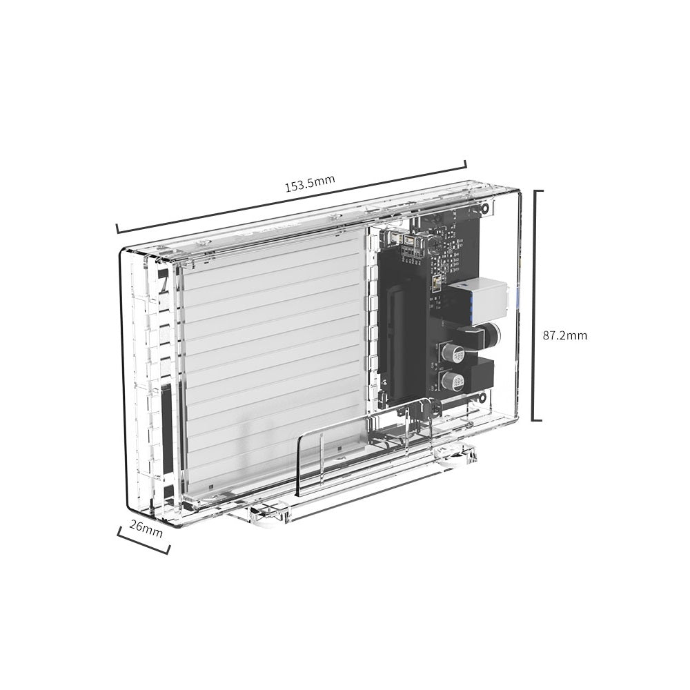 Orico 2259U3 USB 3.0 Transparent Dual-Bay Case 2.5″ SATA HDD/SSD Enclosure
