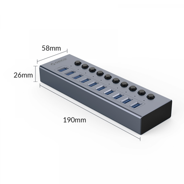 Orico BT2U3 10-Port USB3.0 Hub with Individual Switches Powered