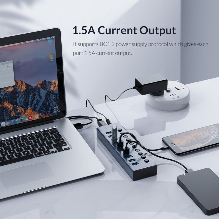 Orico BT2U3 10-Port USB3.0 Hub with Individual Switches Powered
